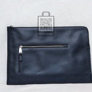 NWT NAVY Calvin Klein Leather Travel Pouch